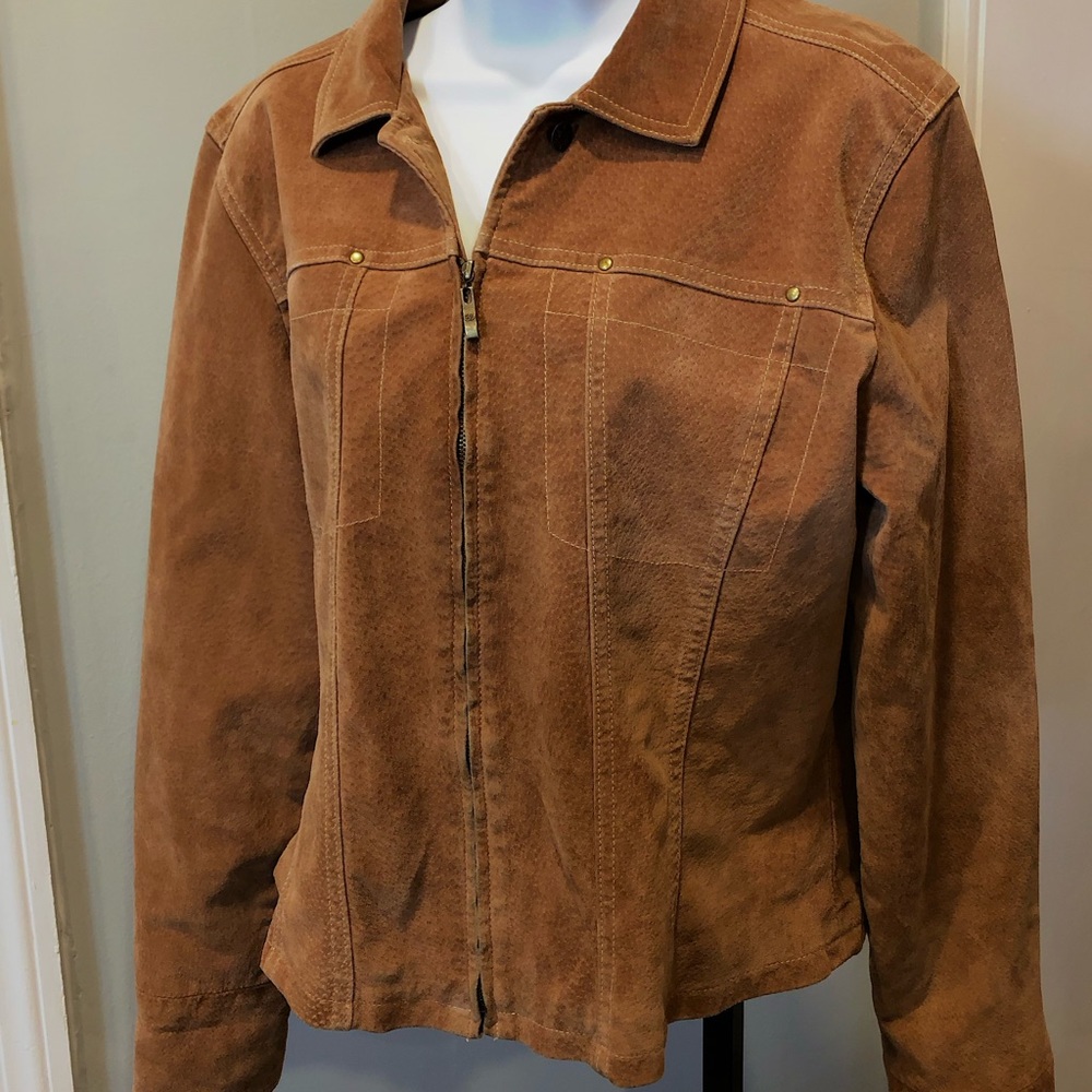 Live a Little 100% Leather Brown/Tan Suede Jacket